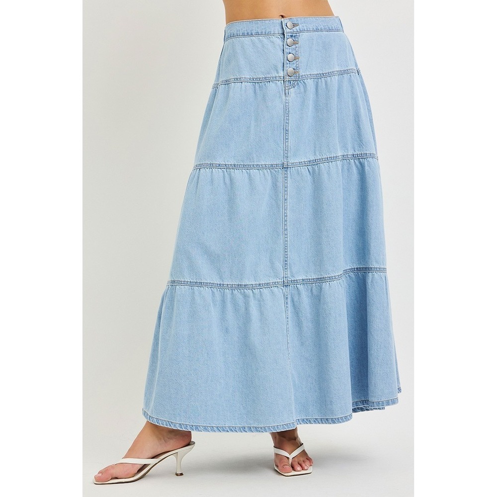 RISEN High Rise Ruffle Long Skirts - Large - Picture 4 of 6